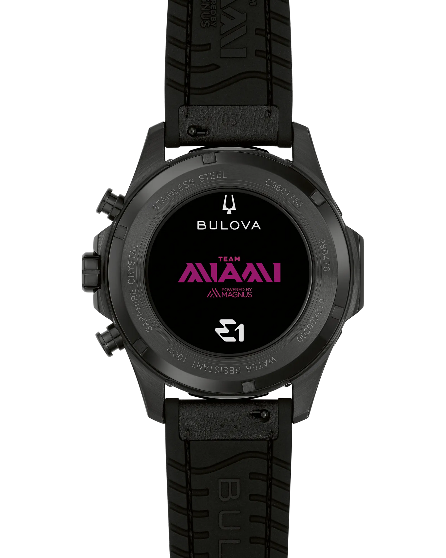Bulova Marine Star E1 Team Miami Quartz Purple/Black IP Stainless Steel 98B476