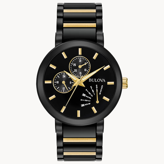 Bulova Futuro Modern Men's Gold Accent Black Dial 98C124