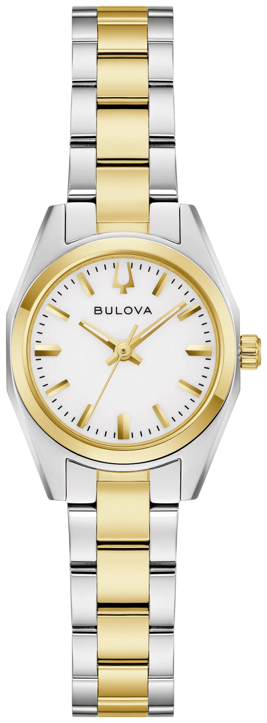 Bulova Surveyor Quartz 22.7mm White Dial Two Tone Stainless Steel 98L331