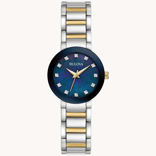 Bulova Futuro Women's Rose Gold-Tone Blue Dial 98P157