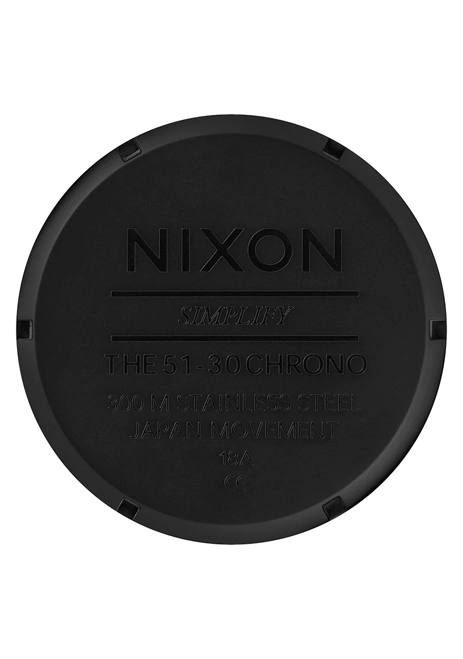 NIXON 51-30 Chrono Steel Matte Black/ Light Wood Dial  A083-630-00