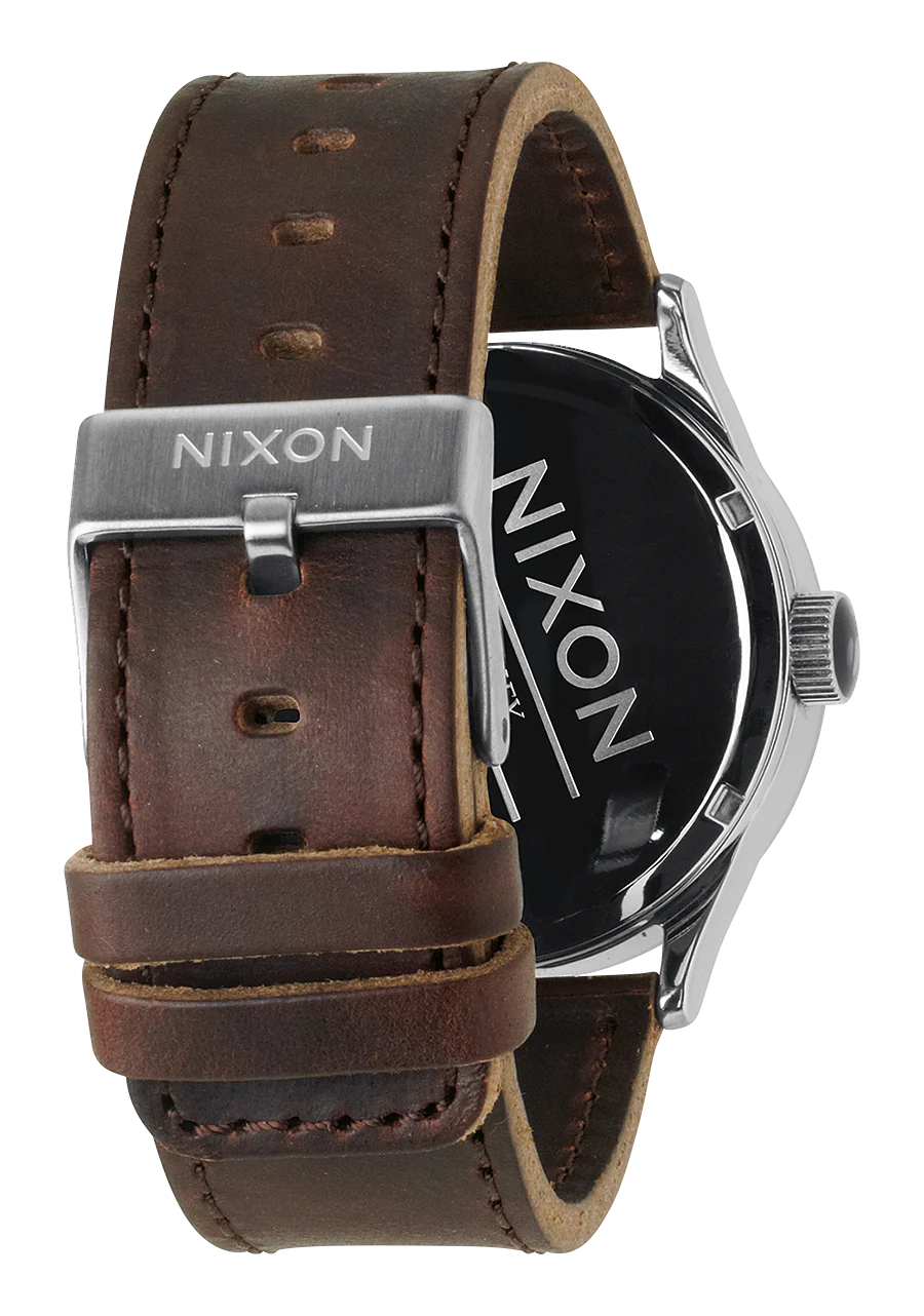 Nixon Sentry Leather Silver/Brown A105 1113-00