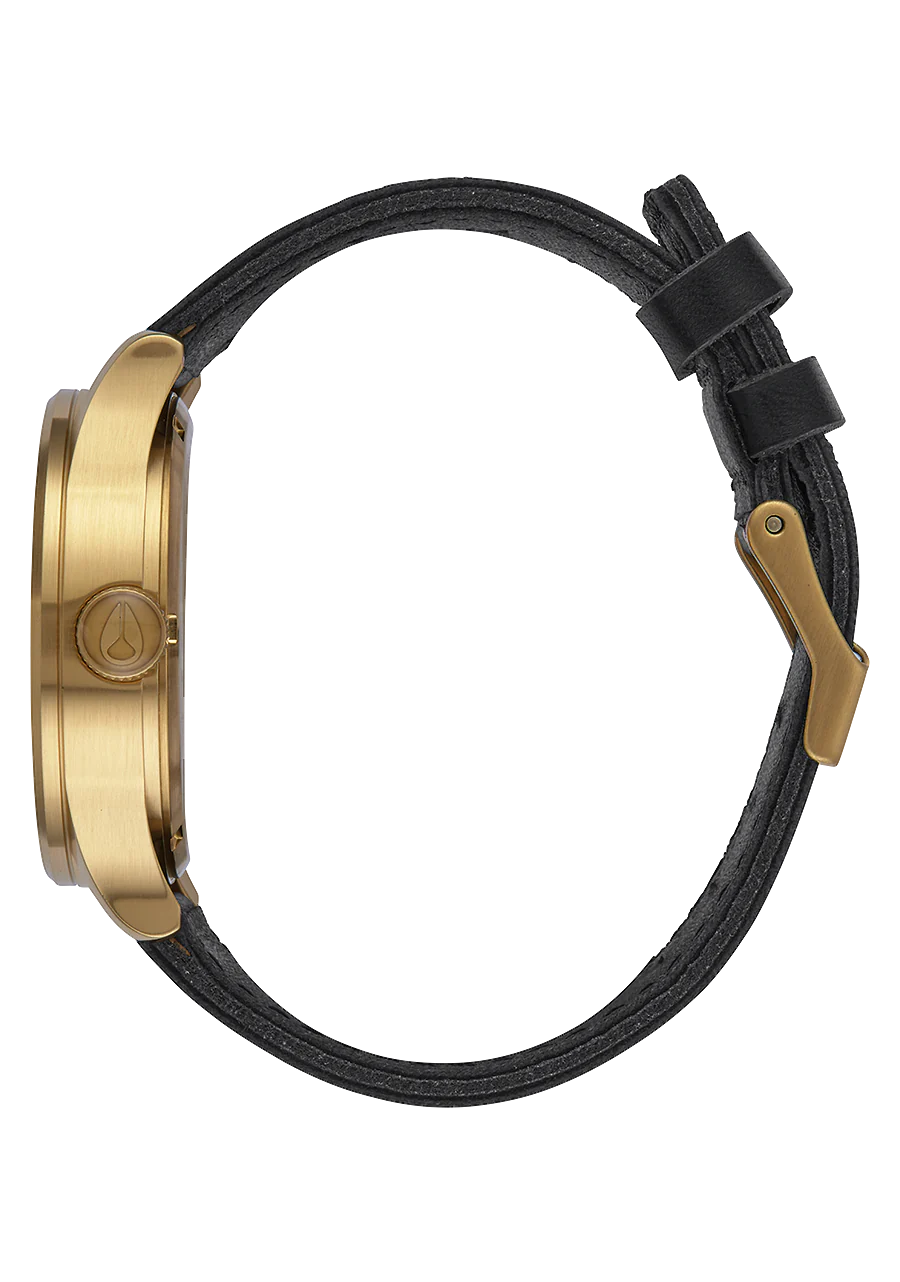 Nixon Sentry Leather Watch Gold/ Black A105 513-00