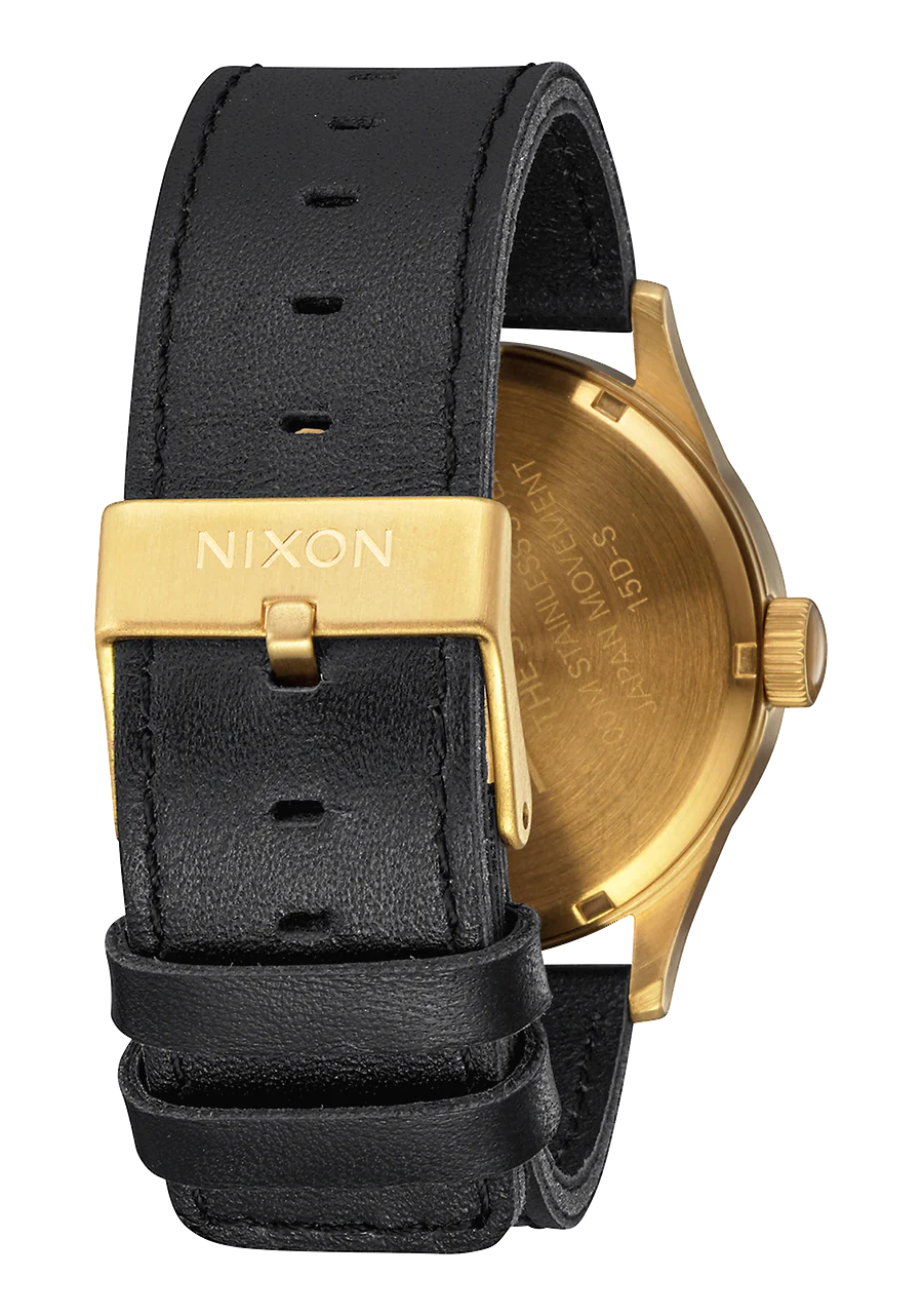 Nixon Sentry Leather Watch Gold/ Black A105 513-00