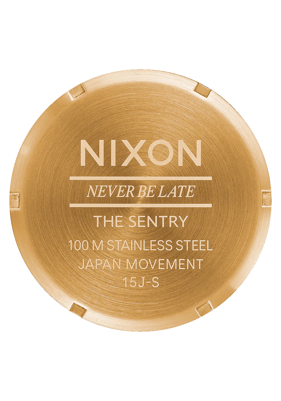 Nixon Sentry Leather Watch Gold/ Black A105 513-00