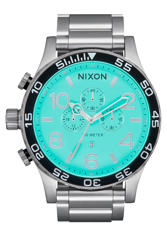 Nixon 51-30 Stainless Steel Silver/Turquoise A1389-2084-00