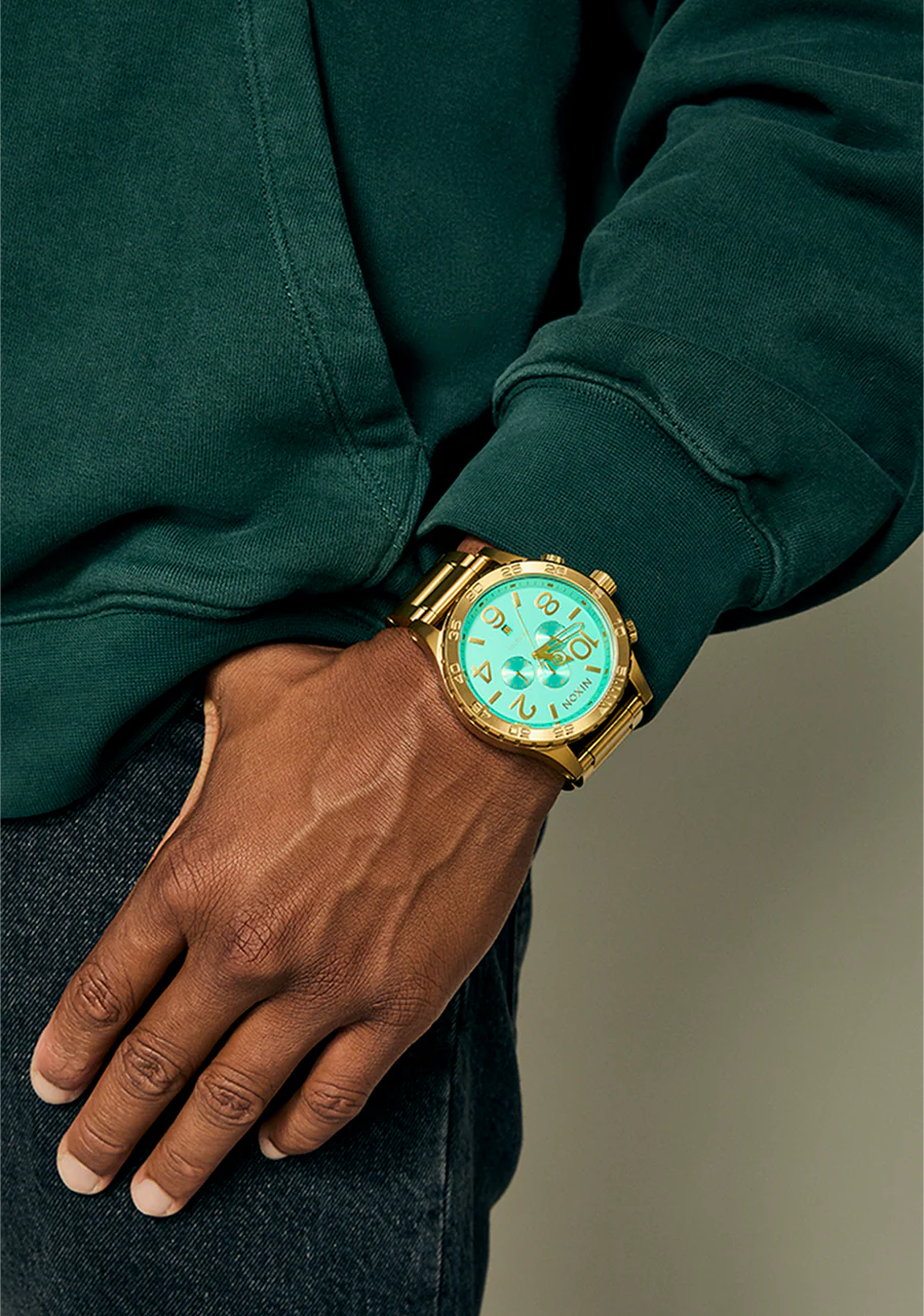 Nixon 51-30 Chrono Gold/ Turquoise/Gold A1389 5345-00