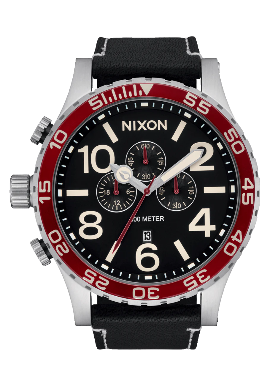 Nixon 51-30 Chrono Silver/ Black/ Cranberry A1392 5199-00