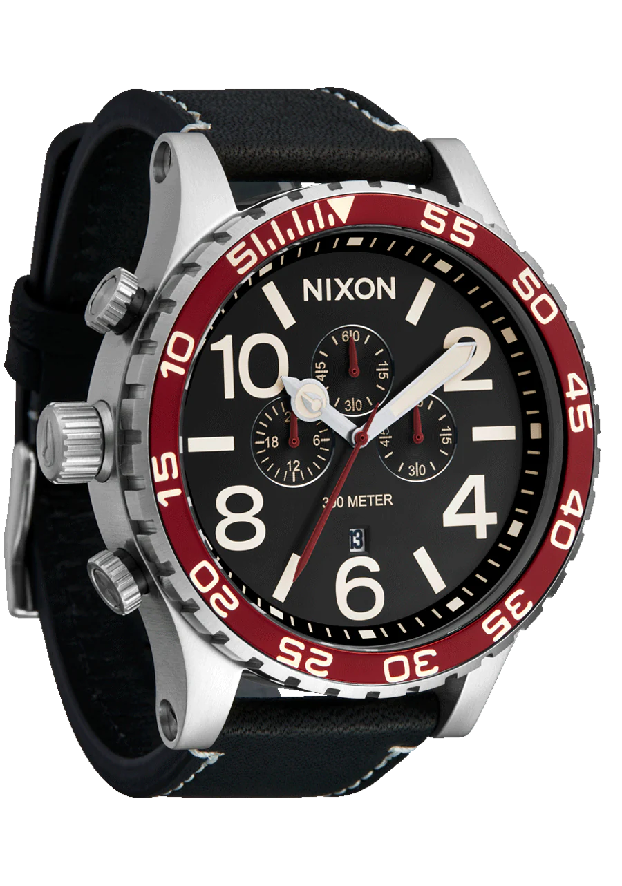 Nixon 51-30 Chrono Silver/ Black/ Cranberry A1392 5199-00