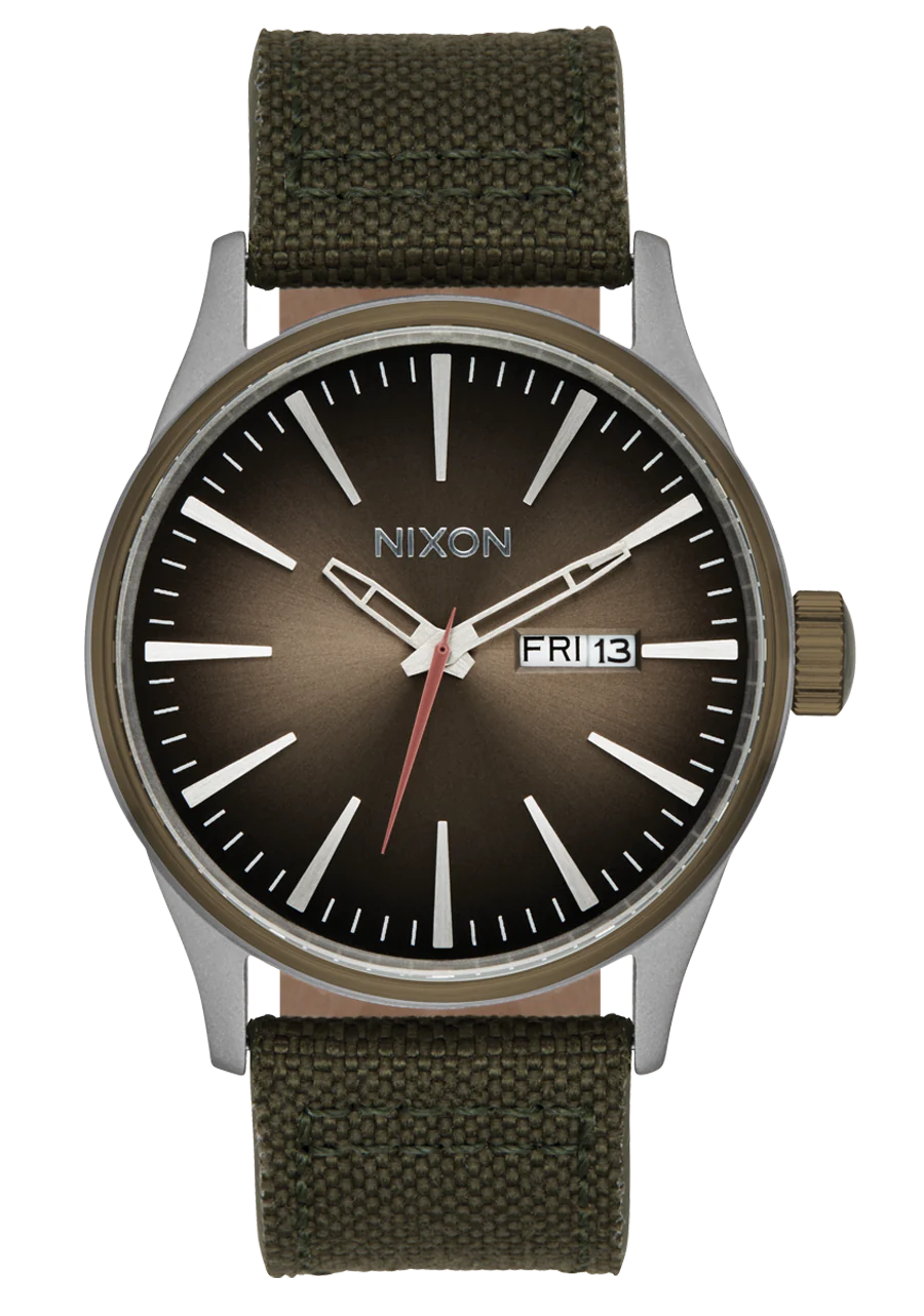 Nixon Sentry Nylon Silver Light Brown/ Forest A1393 5208-00