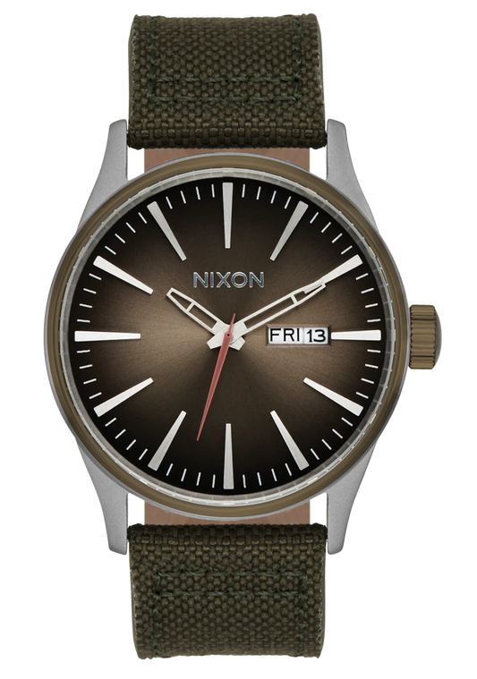 Nixon Sentry Nylon Silver Light Brown/ Forest A1393 5208-00