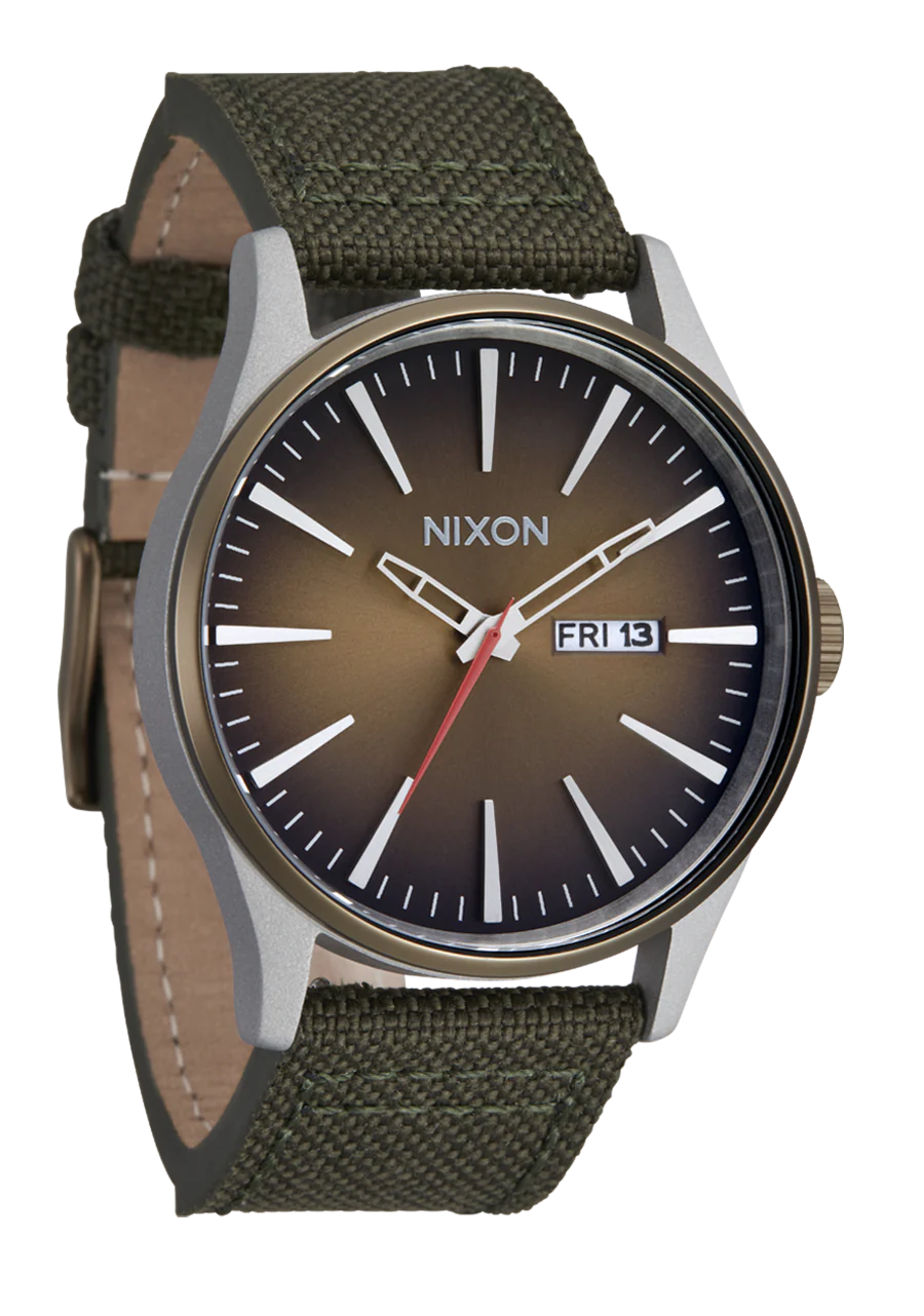 Nixon Sentry Nylon Silver Light Brown/ Forest A1393 5208-00