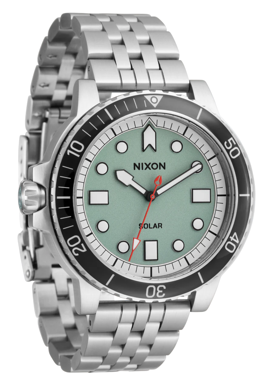 NIXON Stinger 44 Solar Silver/ Jade/ White  A1402 5235-00