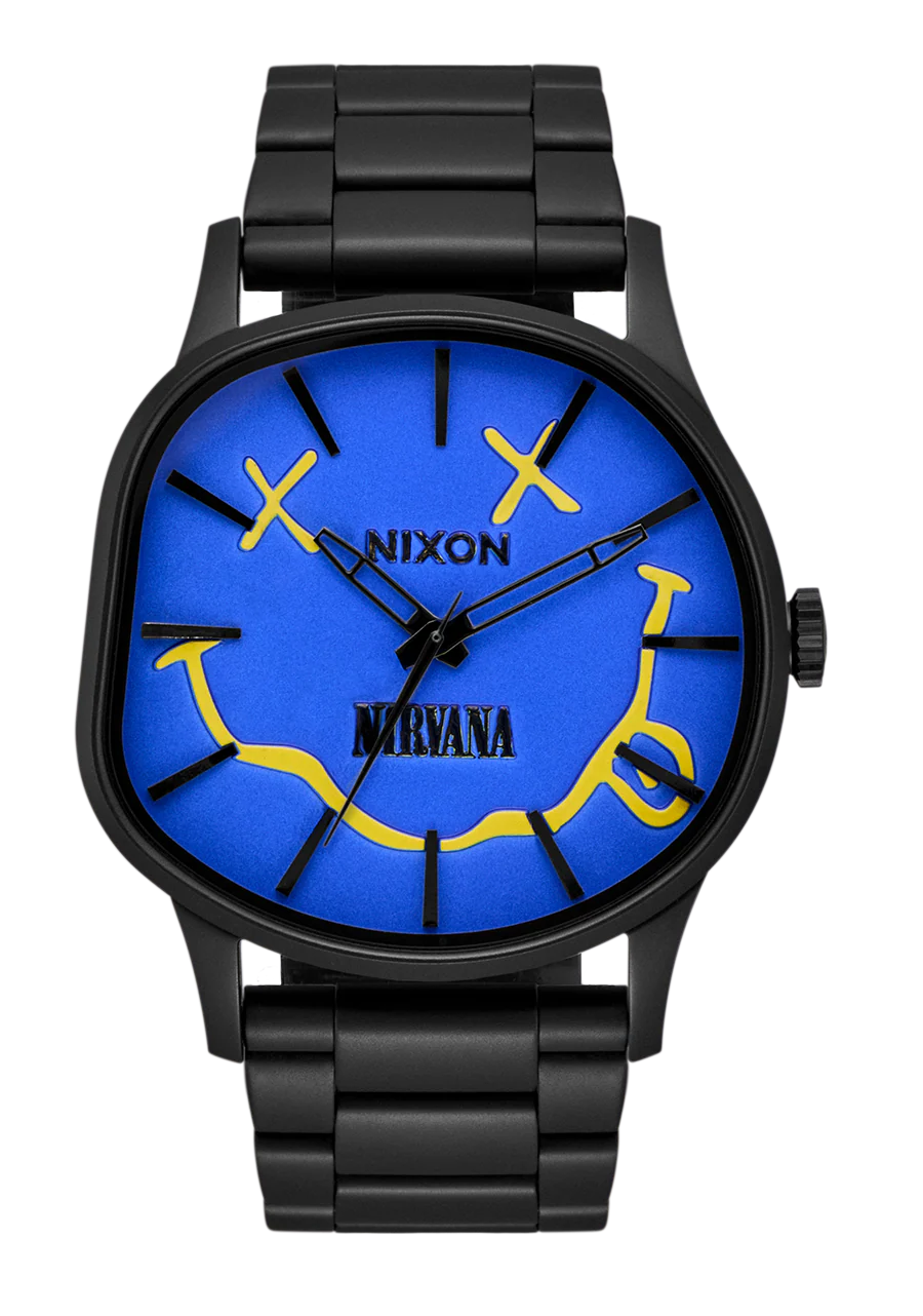Nixon Nirvana Sentry Wobble Smiley Matte Super Black/Blue A1417-5367-00