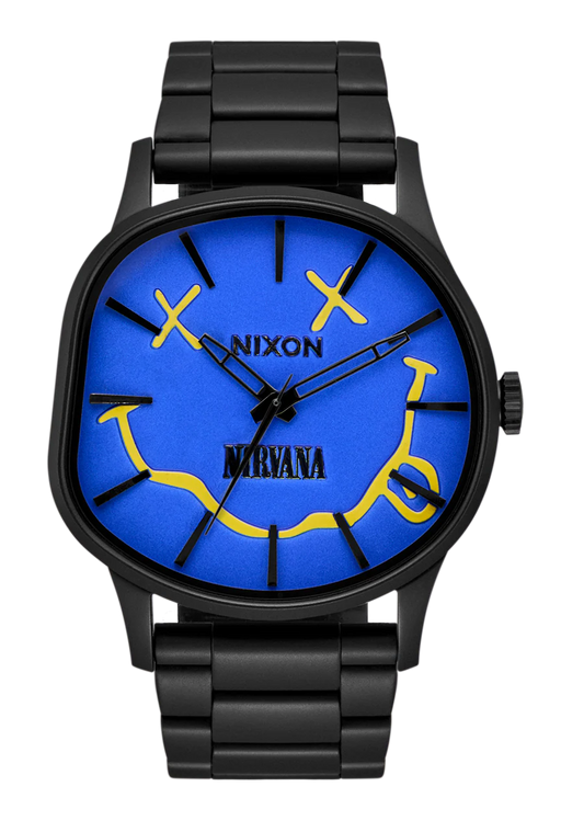 Nixon Nirvana Sentry Wobble Smiley Matte Super Black/Blue A1417-5367-00