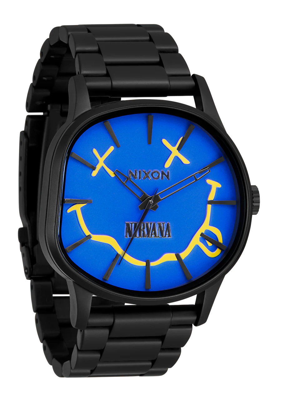 Nixon Nirvana Sentry Wobble Smiley Matte Super Black/Blue A1417-5367-00