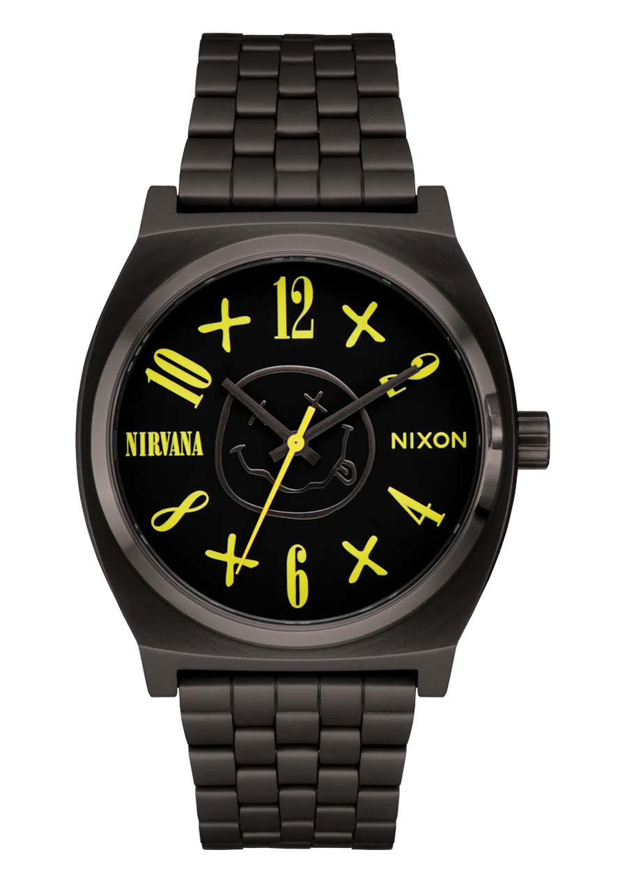 Nixon Nirvana Time Teller Black Smiley Face A1419-5275-00