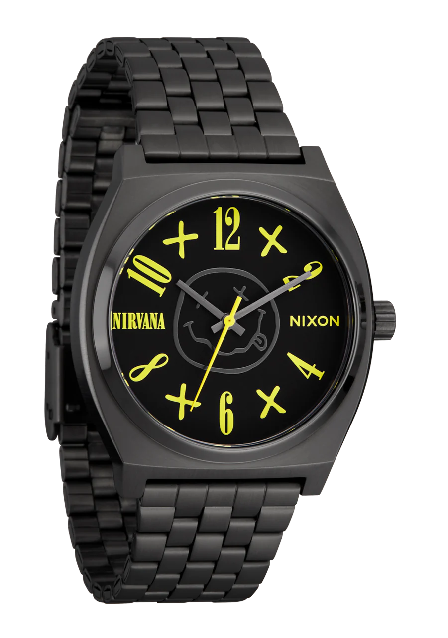 Nixon Nirvana Time Teller Black Smiley Face A1419-5275-00