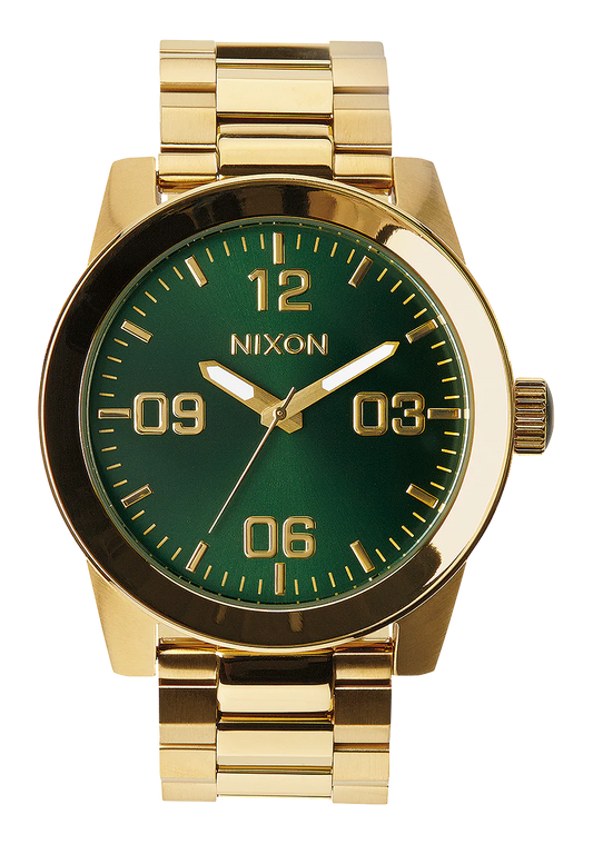 NIXON Corporal Stainless Steel Gold/ Green Sunray A346-1919-00