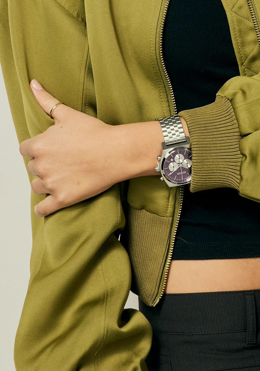 Nixon Time Teller Chrono Silver/ Purple Sunray A972-5390-00