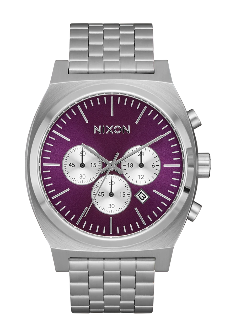 Nixon Time Teller Chrono Silver/ Purple Sunray A972-5390-00
