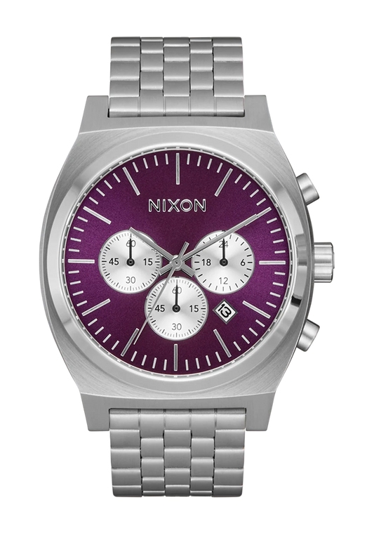 Nixon Time Teller Chrono Silver/ Purple Sunray A972-5390-00