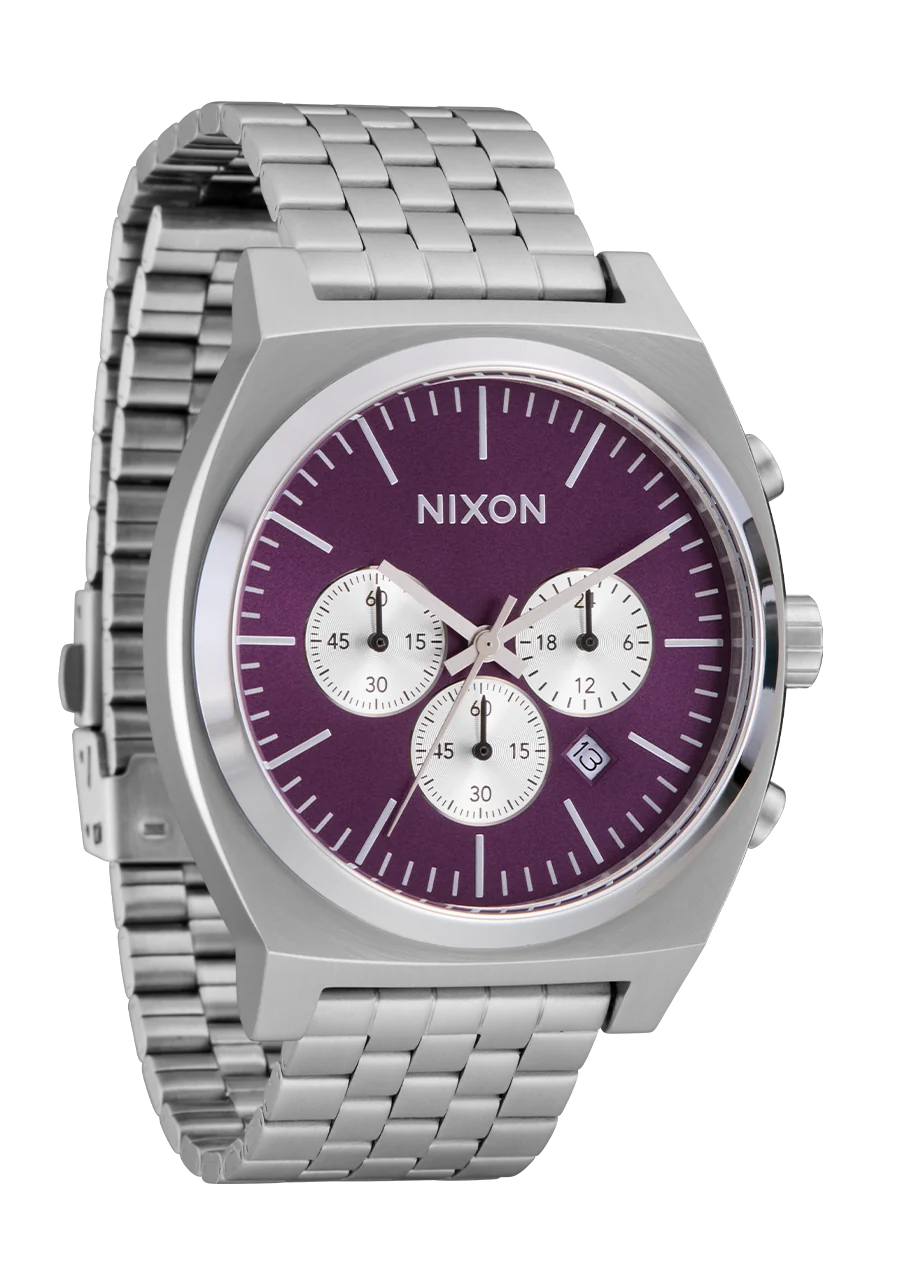 Nixon Time Teller Chrono Silver/ Purple Sunray A972-5390-00