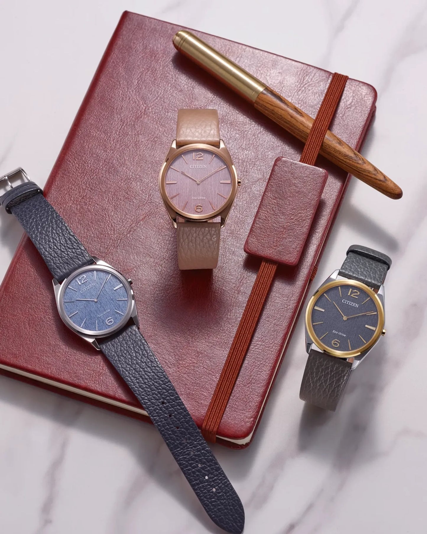 Citizen Suratto Classic Eco-Drive Watch Blue Dial Black Leather Strap AR3120-08L