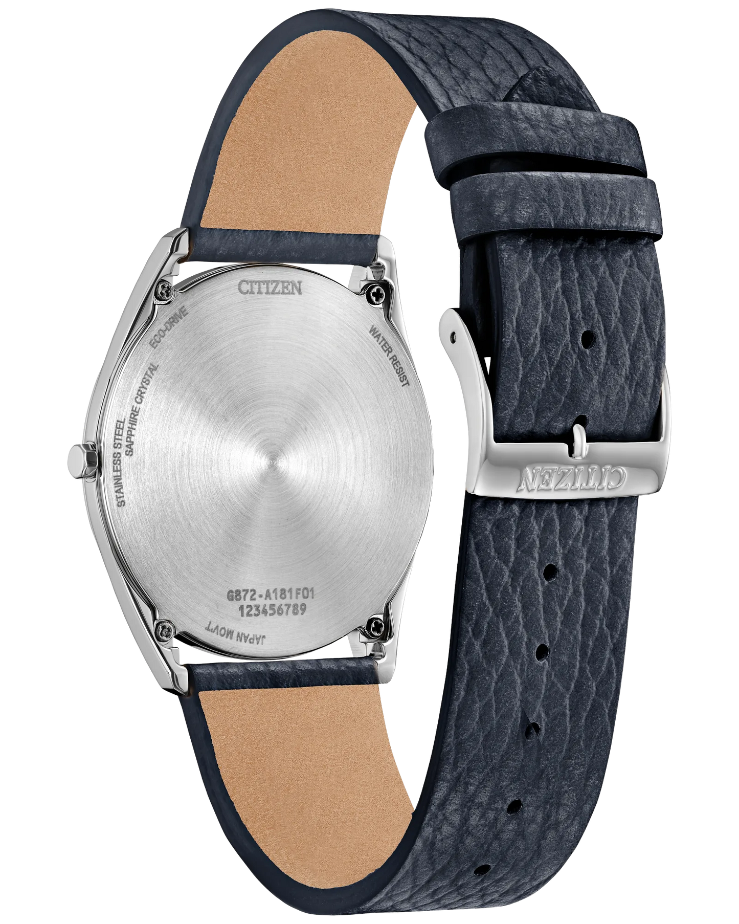 Citizen Suratto Classic Eco-Drive Watch Blue Dial Black Leather Strap AR3120-08L