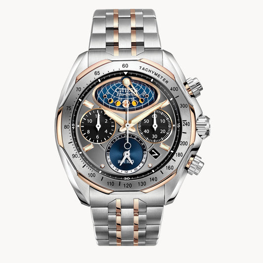 Citizen Signature Collection Moonphase Flyback Rose Gold Tone Accents AV3006-50H