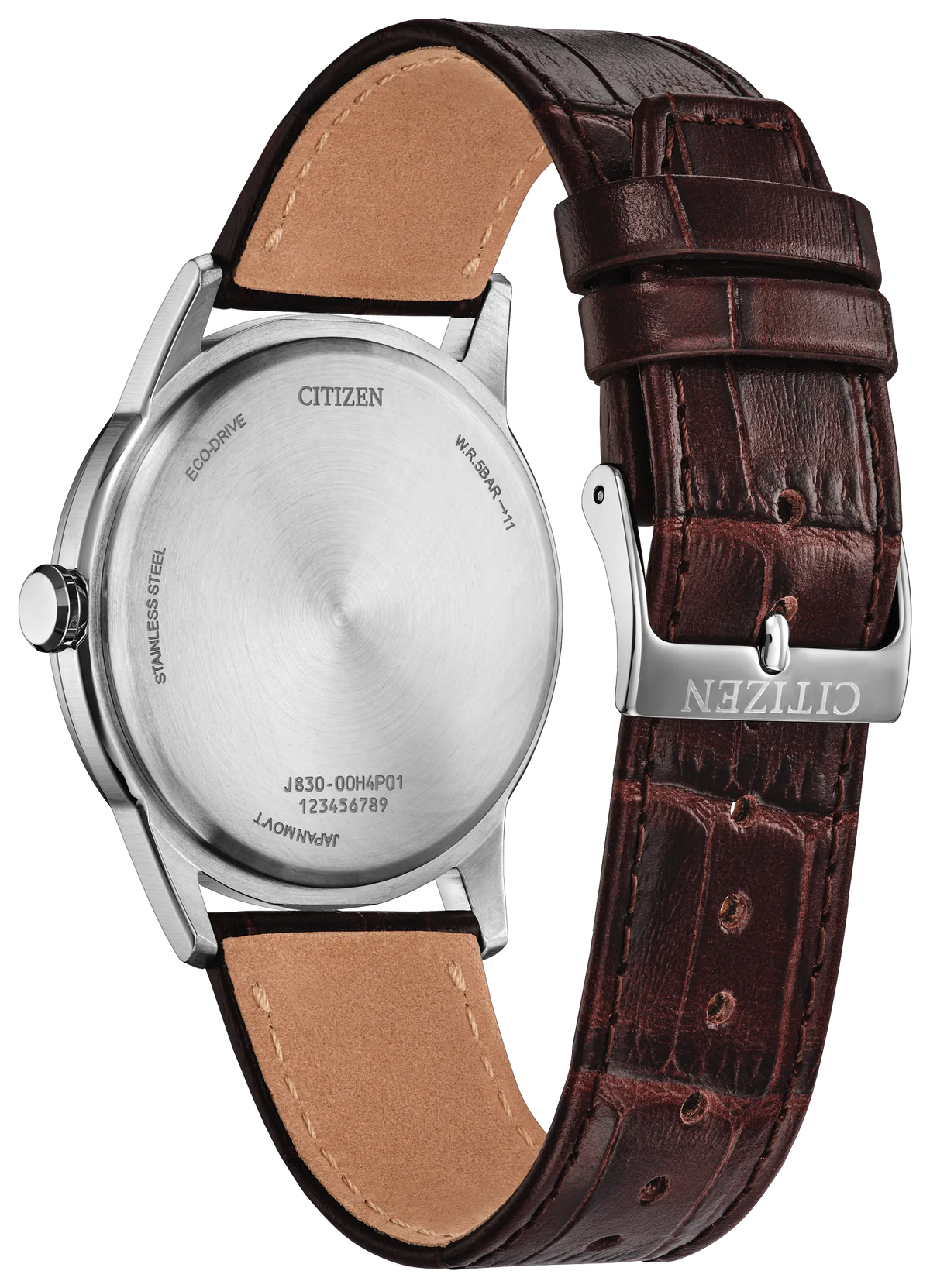 Citizen Rolan Eco-Drive 41mm Salmon Dial Brown Leather Strap AW2110-14Z