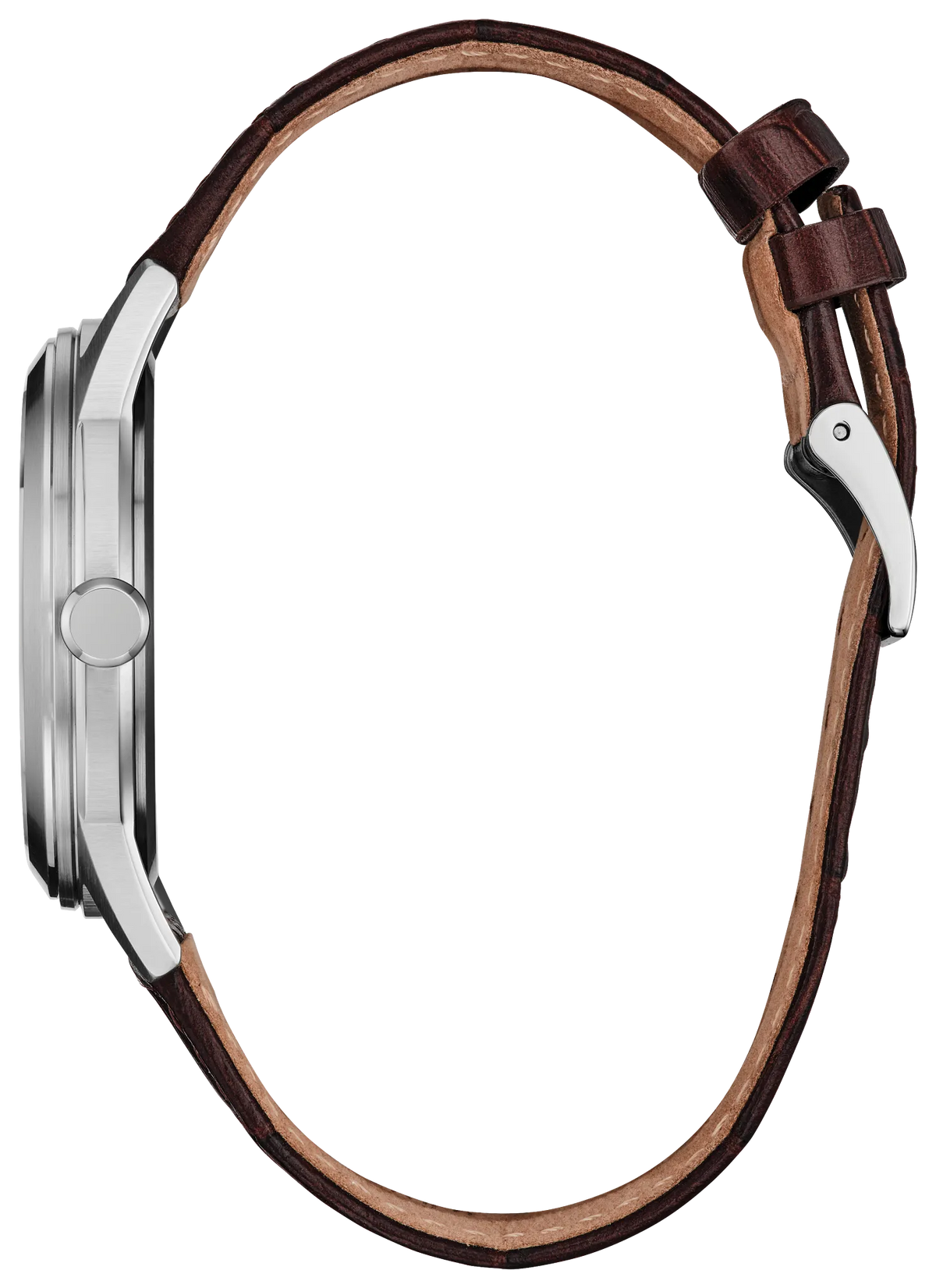 Citizen Rolan Eco-Drive 41mm Salmon Dial Brown Leather Strap AW2110-14Z