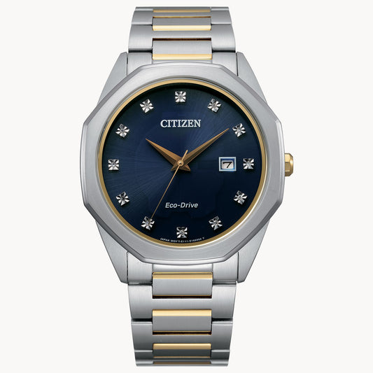 Citizen Men's Corso Two-Tone Blue Diamond Accent Dial BM7494-51L