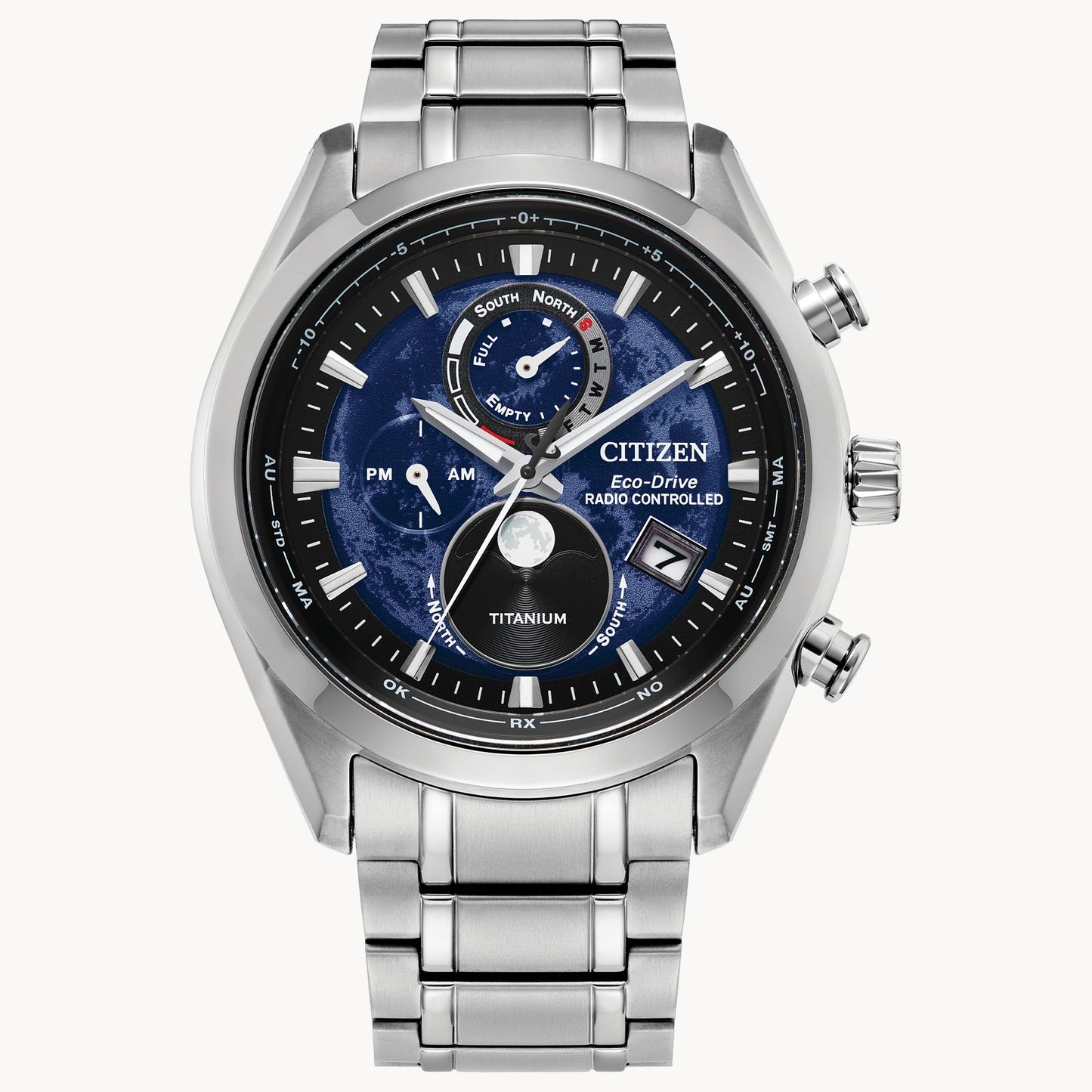 Citizen Tsuki-yomi A-T Blue Dial Super Titanium BY1010-57L