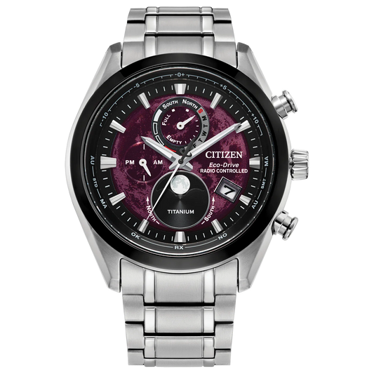 Citizen Tsuki-Yomi A-T Super Titanium Red Dial BY1018-55X
