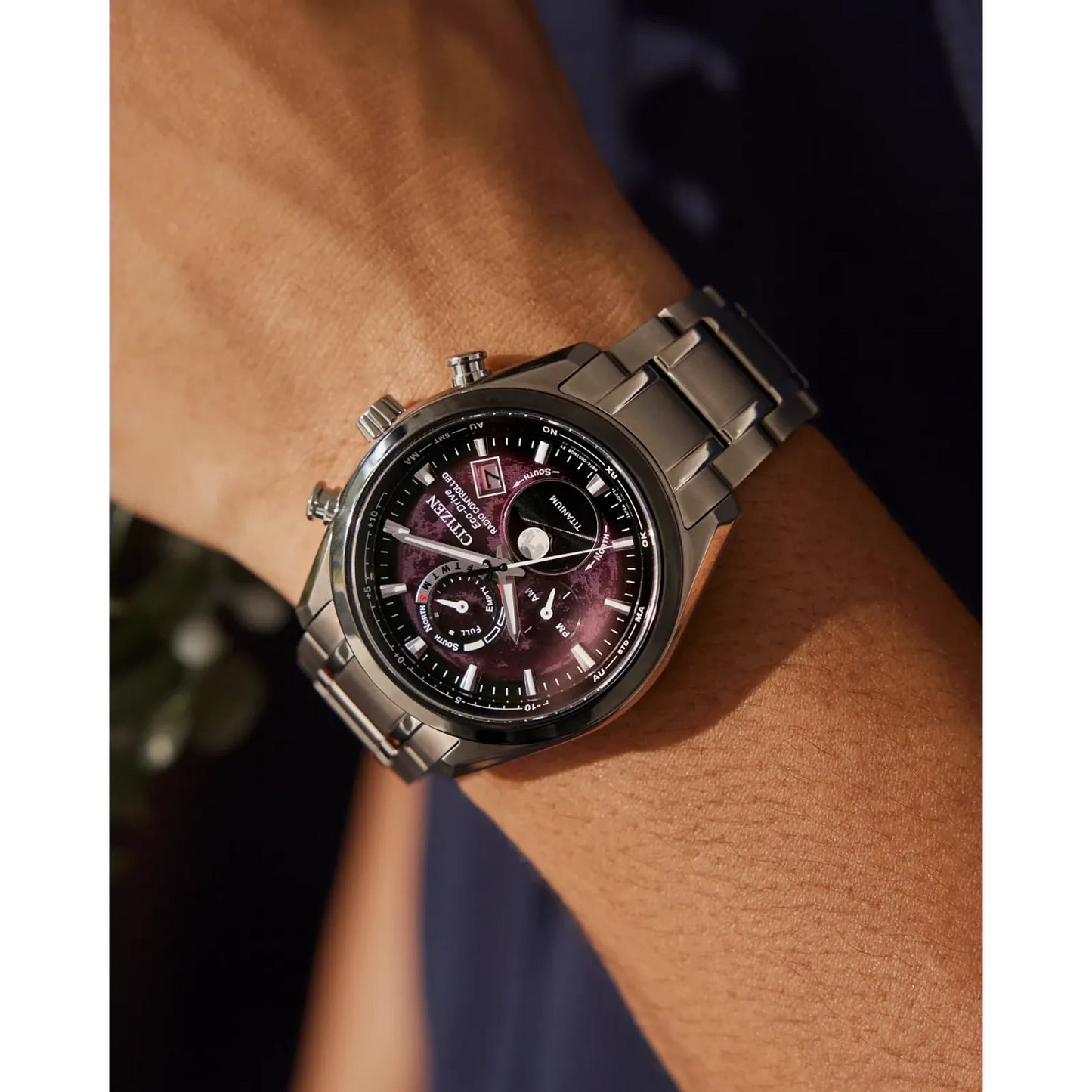 Citizen Tsuki-Yomi A-T Super Titanium Red Dial BY1018-55X