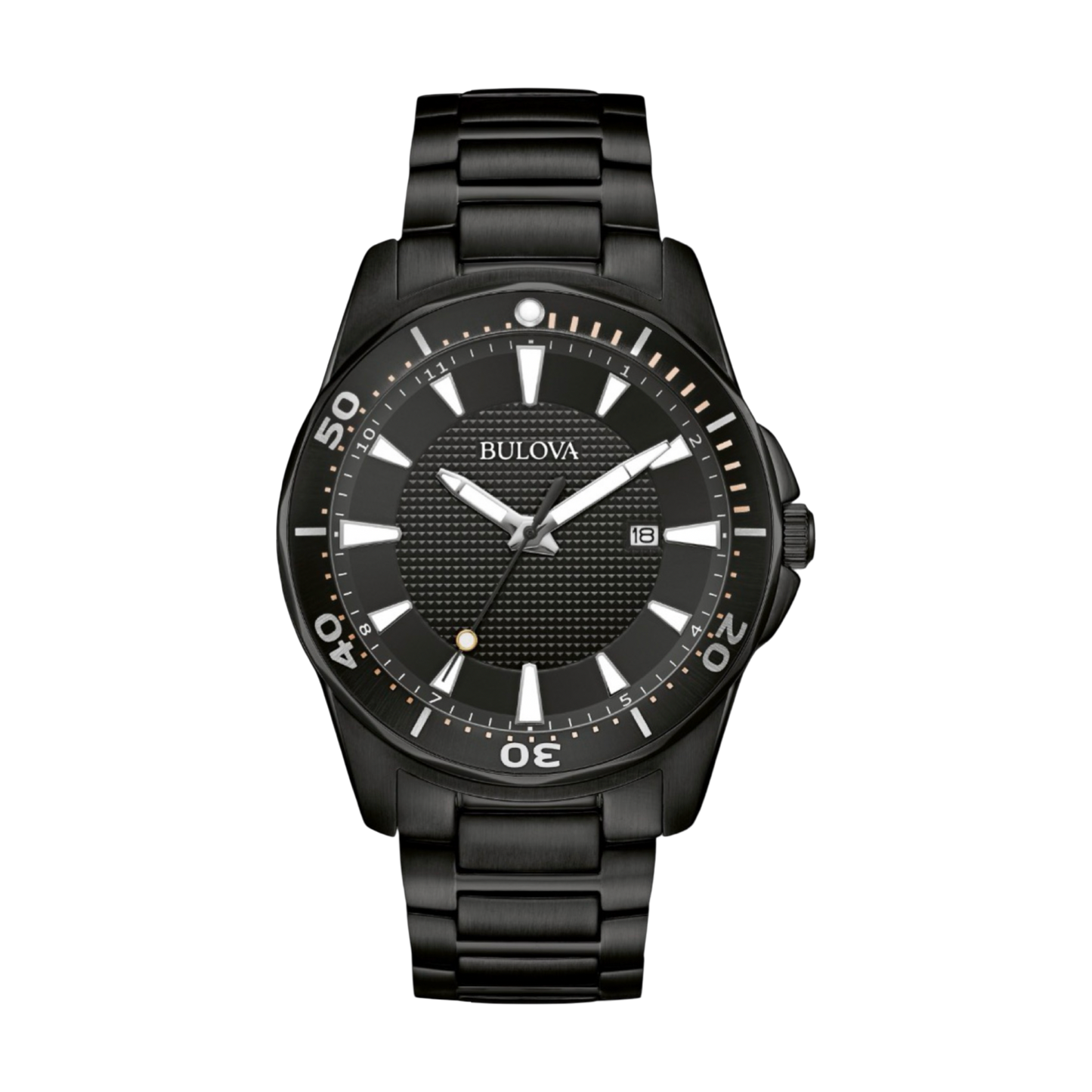 Bulova Sport Quartz 42.5mm Black Dial Black Stainless Bracelet 98B463