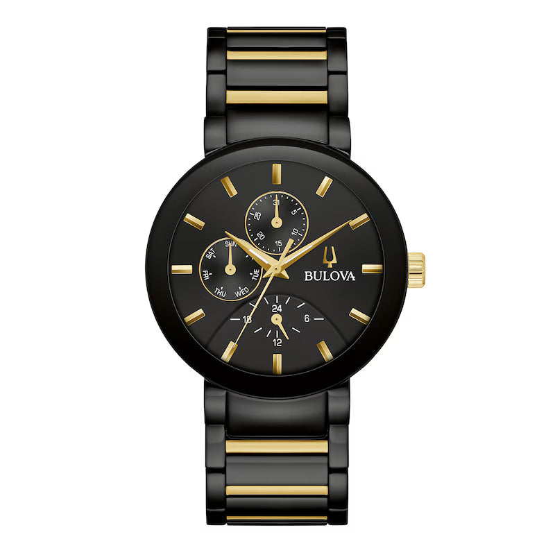 Bulova Futuro 40mm Quartz Black Dial Gold-tone /Black IP Stainless Steel 98C149