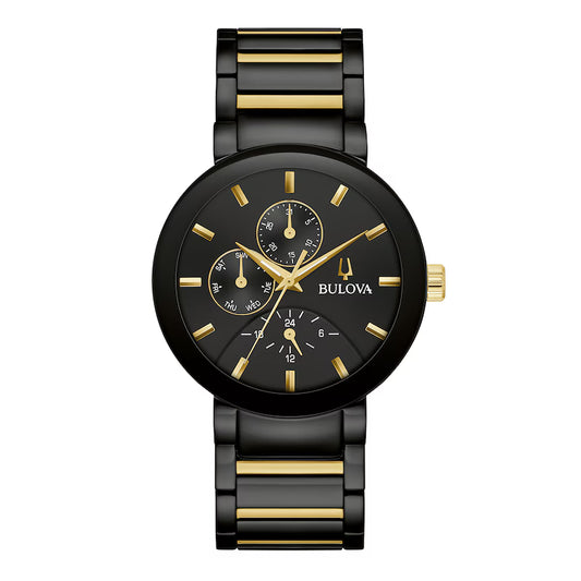 Bulova Futuro 40mm Quartz Black Dial Gold-tone /Black IP Stainless Steel 98C149