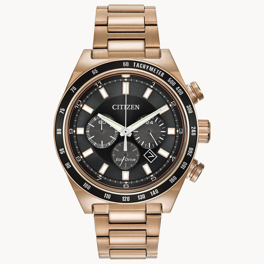 Citizen Brycen Rose Gold Tone Black Dial CA4203-54E