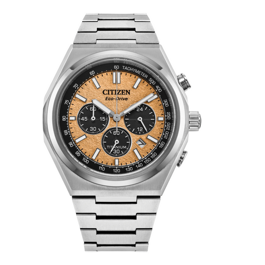 Citizen Zenshin Eco-Drive Chrono Super Titanium Salmon Dial CA4610-85Z
