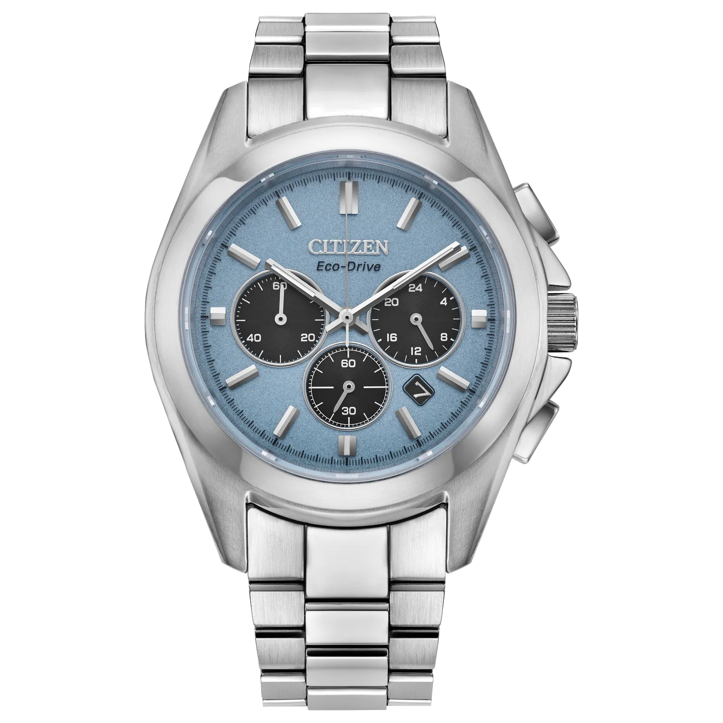 Citizen Eco-Drive Sport Luxury Light Blue Dial Stainless Steel Bracelet CA4680-55L