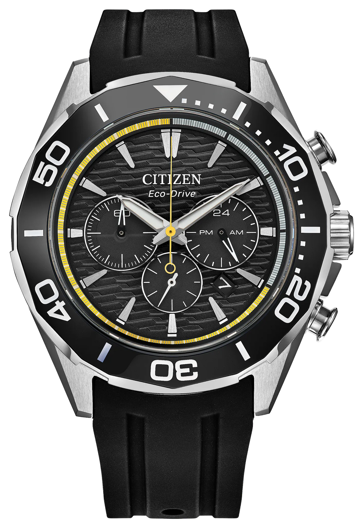 Citizen Endeavor Chrono Black Dial PU Strap CA4730-08E