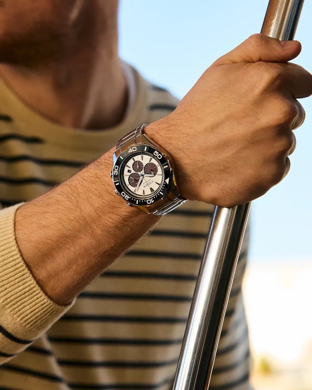 Citizen Endeavor Chrono Eco-Drive White Dial Steel Bracelet CA4730-59A