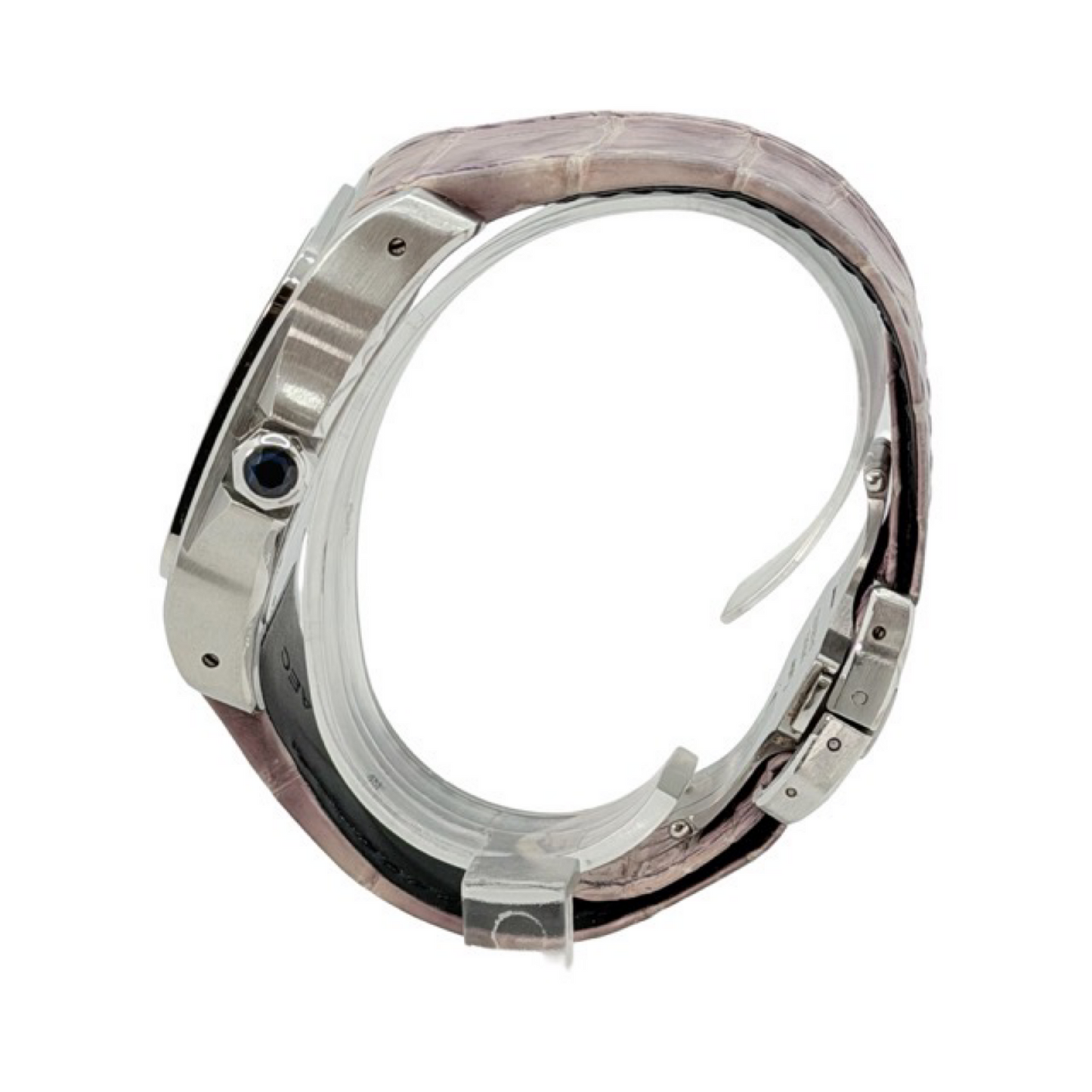 Cartier Santos 100 XL Automatic White Dial Stainless Steel Pink Strap 2656