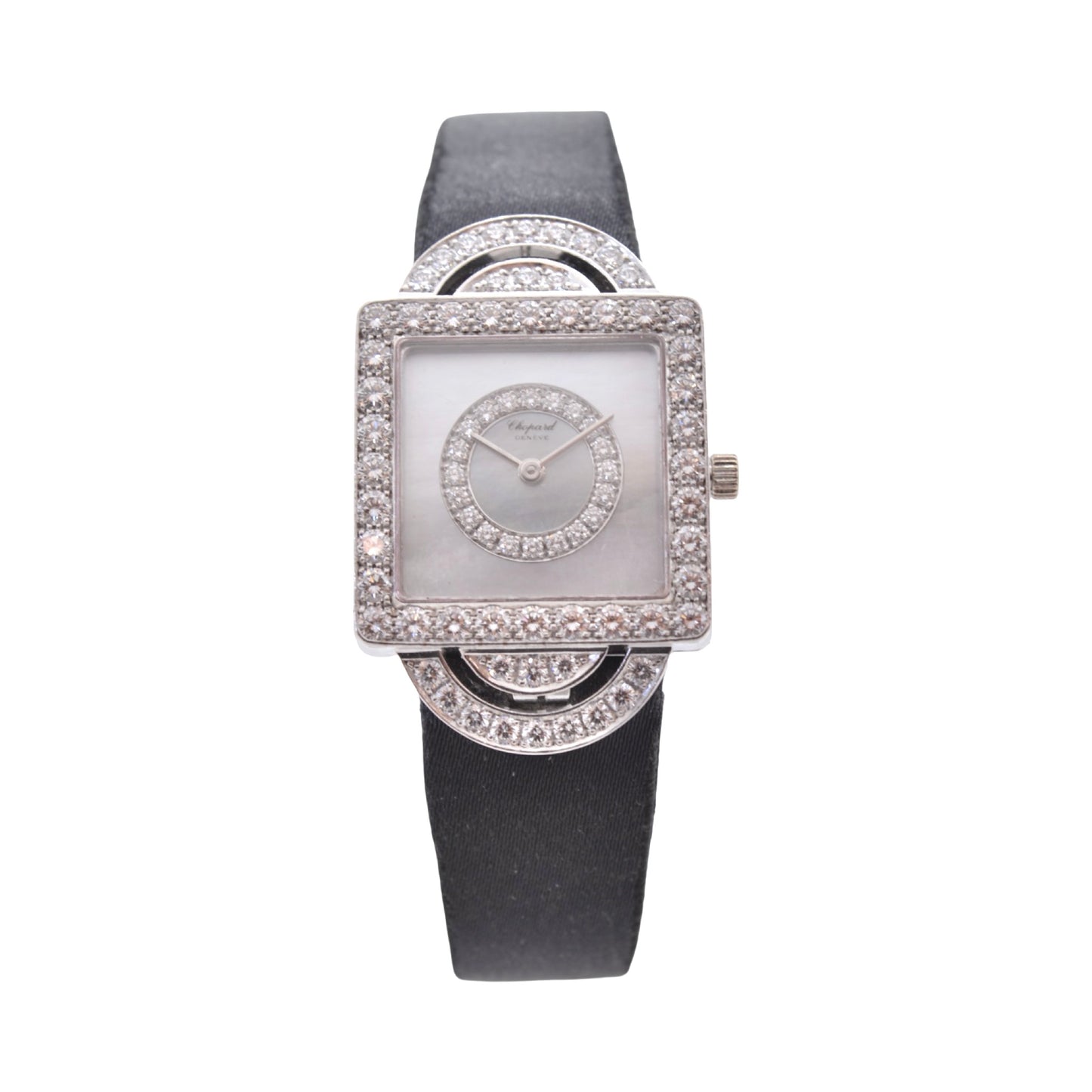 Chopard Your Hour 18K White Gold Diamonds and Mother-of-Pearl Dial Black Satin Strap 13/5951