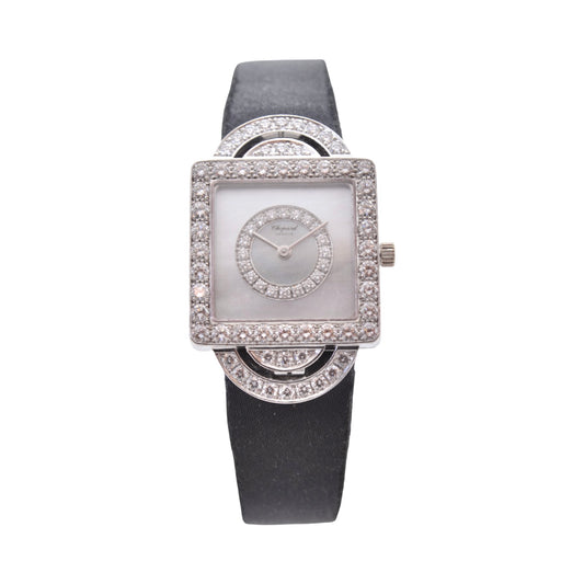Chopard Your Hour 18K White Gold Diamonds and Mother-of-Pearl Dial Black Satin Strap 13/5951