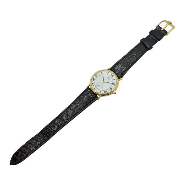 Concord Ultra Thin Quartz 32mm 18K Gold White Roman Dial Black Croco Strap 58-08-212