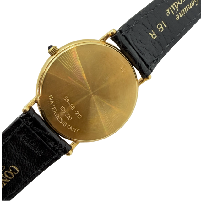 Concord Ultra Thin Quartz 32mm 18K Gold White Roman Dial Black Croco Strap 58-08-212