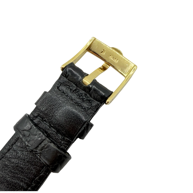 Concord Ultra Thin Quartz 32mm 18K Gold White Roman Dial Black Croco Strap 58-08-212